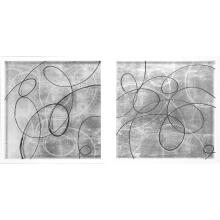 Paragon 22600 - Circular Moves I Framed Art, Set of 2, Silver Leaf, White Frame Color, 22"W 22600