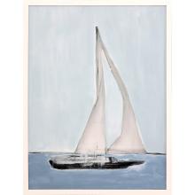 Paragon 22729 - Sailing I Framed Art, Blue, White Frame Color, 32"W 22729