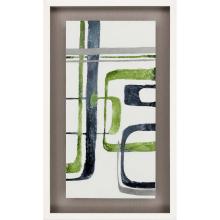 Paragon 2356 - Intersectional I Canvas, Green, Gray, White Frame Color, 23"W 2356