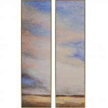 Paragon 2643 - Far Away I Canvas, Set of 2, Blue, Brown, Gold Frame Color, 17"W 2643