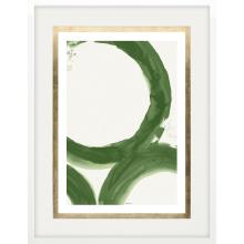 Paragon 31000 - Rings of Water I Framed Art, Green, White Frame Color, 34"W 31000