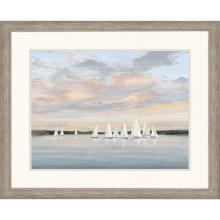 Paragon 31041 - Sunset Fleet I Framed Art, Blue, Silver Frame Color, 42"W 31041