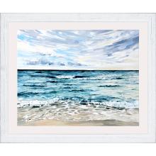 Paragon 31054 - Whispy Clouds Framed Art, Blue, White Frame Color, 51"W 31054