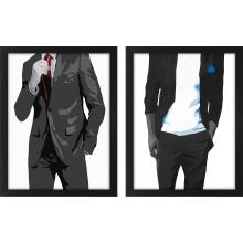 Paragon 31119 - Mr. Right Framed Art, Set of 2, Black, Black Frame Color, 23"W 31119