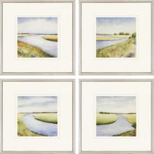 Paragon 3454 - Marsh Framed Art, Set of 4, Blue, Silver Frame Color, 21"W 3454