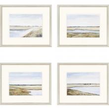 Paragon 3919 - Marshes Framed Art, Set of 4, Blue, Silver Frame Color, 22"W 3919