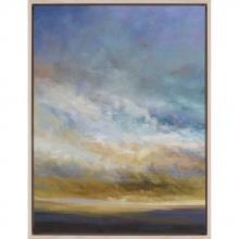 Paragon 3924 - Coastal Clouds I Canvas, Blue, White Frame Color, 32"W 3924