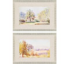 Paragon 4212 - Sunrise/Serene Framed Art, Set of 2, Yellow, Gold Frame Color, 34"W 4212