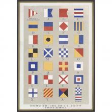 Paragon 4862 - Nautical Flags Framed Art, Red, Black Frame Color, 26"W 4862