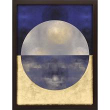 Paragon 6000 - Blue Sphere I Framed Art, Blue, Gold Leaf, Brown Frame Color, 41"W 6000