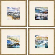 Paragon 6420 - Calm Framed Art, Set of 4, Blue, Gold Frame Color, 21"W 6420