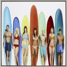 Paragon 6710 - Surfers Canvas, Blue, White, Silver Frame Color, 50"W 6710