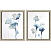 Paragon 7284 - Midnight Blossom II Framed Art, Set of 2, Blue, Silver Frame Color, 26"W 7284