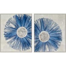 Paragon 7803 - Blue Burst Framed Art, Set of 2, Blue, Gold Frame Color, 21"W 7803