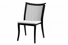 Ratana FN55011BRN-FO5114 - Copacabana Dining Side Chair, Antique Beige, Brown Durastrap, Black Frame, 21"W