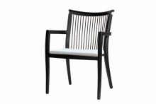Ratana FN55012BRN-FO5116 - Copacabana Dining Arm Chair, Taupe, Brown Durastrap, Black Frame, 24"W FN55012BR