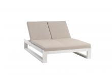 Ratana FN57022WHT-FO5115 - Element 5.0 Double Chaise Lounger, Canvas, Whitewash Frame, 54.5"W FN57022WHT-FO