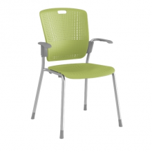 Humanscale C15S41-- - Cinto Stacking Chair, Fixed-Arm, Four Legs with Glides, Green, Silver