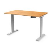 Humanscale FTG2448BM_FYH12TS - Efloat Go 2.0 Sit-Stand Desk, Bamboo Top, Silver Base, 46  34 W FTG244