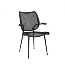 Humanscale L406BM10M10--- - Liberty Side Chair, Black Monofilament Stripe Seat   Back Mesh, Black