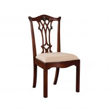 Maitland-Smith 8103-40 - Connecticut Regency Dining Chair, Carved Aged Regency Mahogany, Caramel Fabric, 41"H 8103-40