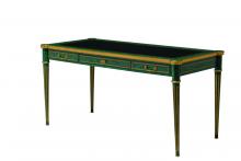 Maitland-Smith 8115-55 - Malaquita Desk, Green Malachite, Black Leather, Brass Accents, 62"W 8115-55