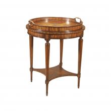 Maitland-Smith 8116-32 - Tray Accent Table, Aged Regency Mahogany, Leather Top, 26"W 8116-32