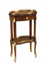 Maitland-Smith 8123-30 - Boudoir Accent Table, Light Mahogany, Antique Brass Accents, 19"W 8123-30