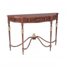 Maitland-Smith 8128-34 - Nathan Console Table, Mahogany, Antique Gold Leaf Accents, 53"W 8128-34