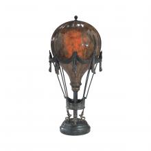 Maitland-Smith 8135-17 - Balloon Table Lamp, 1-Light, Weathered Verdigris, Green Marble Base, Penshell Crackel Shad