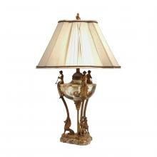 Maitland-Smith 8143-17 - Neo Table Lamp, 1-Light, Brass Patina, White Silk Shade, 37"H 8143-17