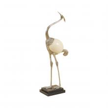 Maitland-Smith 8152-10 - Egret Sculpture, Polished White, Black Base, 11"W 8152-10