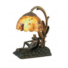 Maitland-Smith 8190-17 - Frog Prince Table Lamp, 2-Light, Verdigris, Antique Brass, Penshell Shade, 23"H 8190-17