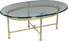 Maitland-Smith 8251-01 - Classic Cocktail Table, Polished Brass, Glass Top, 36"W 8251-01