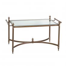 Maitland-Smith 8269-33 - Asher Cocktail Table, Antique Brass, Glass Top, 40"W 8269-33