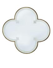 Maitland-Smith 8292-28 - Quatrefoil Mirror, White, Antique Gold Accents, 30"W 8292-28