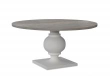 Maitland-Smith 8300-35 - Ella Dining Table, Oak Top, Plaster White, 60"W 8300-35