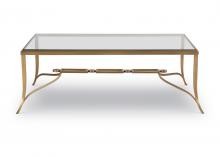 Maitland-Smith 8304-33 - Cortona Cocktail Table, Antique Brass, Glass Top, 55.25"W 8304-33