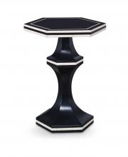 Maitland-Smith 8333-32 - Gillian Accent Table, Black, Bone Ivory White, 20"W 8333-32