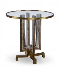 Maitland-Smith 8335-36 - Maya Accent Table, Cast Brass, Glass Top, 26"W 8335-36