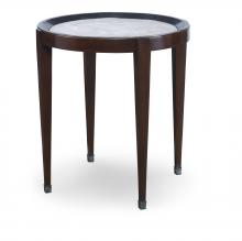 Maitland-Smith 8341-36 - Winthrop Side Table, Dark Walnut, Desert Tan Top, 25"H 8341-36