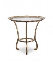 Maitland-Smith 8368-32 - Chiara Side Table, Polished Brass, Glass Top, 24.75"H 8368-32