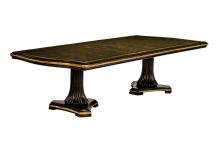 Maitland-Smith 88-0121 - Grand Traditions Dining Table, Bombay Mahogany, Venetian Gold Trim, 124"W 88-0121