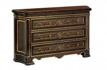 Maitland-Smith 88-0215 - Majorca Dresser, Havana Beechwood, Aged Venetian Gold Trim, Antique Brass Hardware