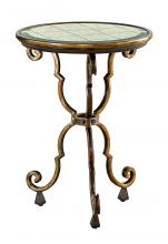 Maitland-Smith 88-0230 - Aria Side Table, Mahogany, Aged Gold Trim, 25"H 88-0230