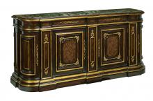 Maitland-Smith 88-0410 - Grand Traditions Credenza, Bombay Mahogany, Venetian Gold Trim, Marble Top, 93"W 88-0410