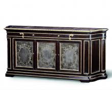 Maitland-Smith 88-0510 - Piazza San Marco Credenza, Old World Orleans Brown, Madeira Marble Top, 90"W 88-0510