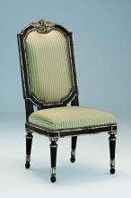 Maitland-Smith 88-0545 - Piazza San Marco Side Chair, Champagne Gold Fabric, Dark Brown, 49"H 88-0545