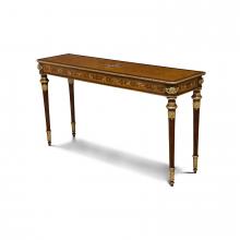 Maitland-Smith 89-0107 - Finneas Console Table, Myrtlewood, Gold & Brass Accents, 64"W 89-0107