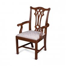 Maitland-Smith 89-0201 - Camden Armchair, Mahogany , Cream, 39"H 89-0201